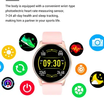 Kvinder Smart Watch-Real-time Vejr Prognose Aktivitet Tracker pulsmåler Sport Damer Smart Ur Mænd Til Android, IOS