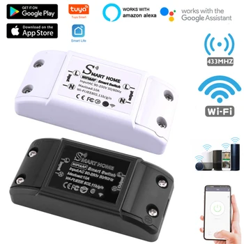 WIFI+433MHZ Tuya APP Trådløse Switch Fjernbetjening Lampe Smart Home Modul Stemme Timing Controller Skifte Støtte Alexa Google