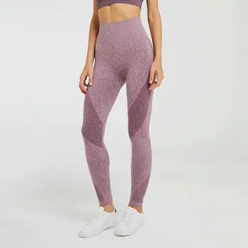 Kvinder Problemfri Mesh Strikke Fitness Fitness Sport Leggings Slankende Høj Talje Yoga Bukser Hip Push Up Mave Kontrol Løbetights