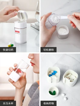Japansk Ny Medicin Cutter Slibe-Boks For Gitter Lille Medical Kit Hjem Mini Lægemidler Opbevaringspose Mini Bærbare Pille
