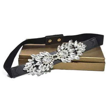 Kvinder start-og landingsbane fashion diamanter beaded Cummerbunds kvindelige Kjole Korsetter Linning Remme dekoration smalle pearl bælte R2520