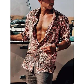 Europa-Amerikanske Mænd, Skjorter Til 2020 Foråret Efteråret Nye Løs Cardigan Mænds Afslappet langærmet Shirt Trykt Mænd Tøj