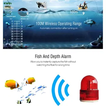 Smart Transportabel Dybde fishfinder med 100M Trådløst Ekkolod Sensor Ekkolod LCD-Fishfinder for Sø at Fiske i Saltvand