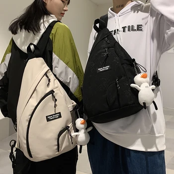 Unisex multi-funktion Rygsæk Fashionable Studerende koreanske skoletaske Casual Enkelhed Ene skulder, Bryst pakke Vandtæt Ny