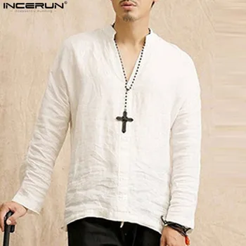 Kinesisk Stil Mænd Bomuld Shirt I Åndbar Langærmet Fast Casual Skjorter, Vintage Business-Shirt Mænd Camisa Masculina 2021