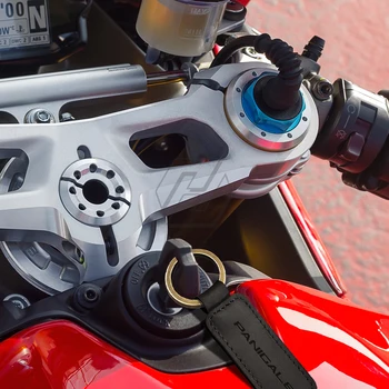 For Ducati 899 959 1099 1199 1299 Panigale V4-Tasten Motorcykel Nøglering Koskind Nøgle Ring
