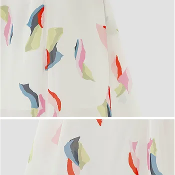 Boheme-Stil, Strand Chiffon Nederdel Kvinde Sommeren 2021 Casual Elastisk Talje Print Damer A-Sengetøj Nederdele Femme Saia Midi
