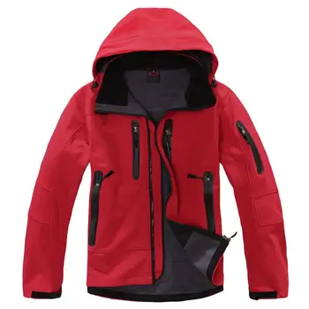 Nye Mænd Soft shell jakke Udendørs vinter vindtæt Fleece varm hooded coat camping klatring jagt skiløb Vindjakke overtøj
