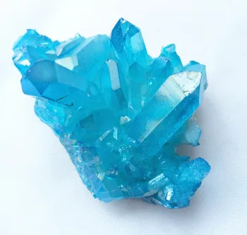 85grams Titanium belægning kvarts cluster naturlig kvarts krystal blå engel aura cluster prøver healing