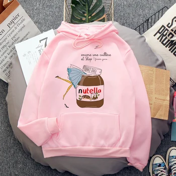 Søde Nutella Kawaii Print Hættetrøjer Efterår Og Vinter Løs Harajuku Sweatshirt Kvindelige Pullover Toppe Kvinder Hoody Casual Kvinde Tøj