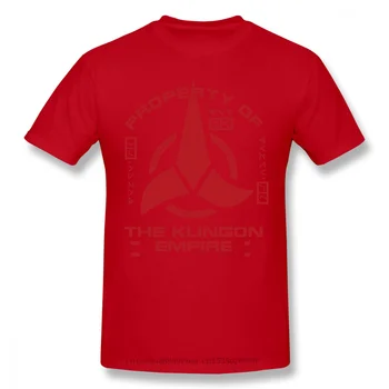 Mænd Animationsfilm Star Trek Videnskab FictionTV Serie T-Shirt Opdagelse Ejendom Klingon Imperium Rød Ren Bomuld T-Shirts Harajuku TShirt