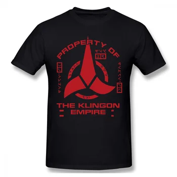 Mænd Animationsfilm Star Trek Videnskab FictionTV Serie T-Shirt Opdagelse Ejendom Klingon Imperium Rød Ren Bomuld T-Shirts Harajuku TShirt