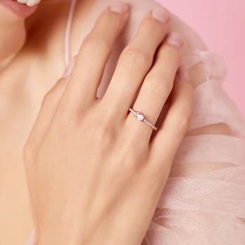 ATHENAIE 925 Sterling Sølv CZ Mousserende Pladsen Halo Rings Farven Guld til Kvinder Stabelbare Finger Ring For Kvinder