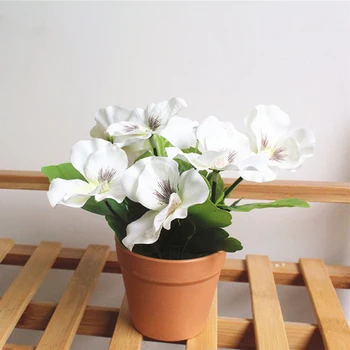 Kunstig Blomst Stedmoderblomst Bonsai Plante Falske Hjem Haven Indretning med Flowerpot Vindueskarmen balkon dekoration gaver