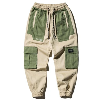 Mode Multi Lommer Patchwork Mænd Cargo Bukser Casual Streetwear Sweatpants Hip Hop Harajuku Joggere Mandlige Bukser