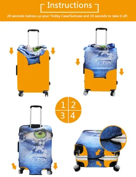TWOHEARTSGIRL Havfrue Print Elasticitet Bagage Beskyttende Dækker Anvendelse på 18-32 cm Kuffert Støv Dække Rejser Tilbehør