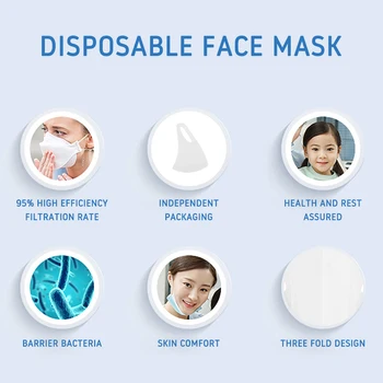50/100pcs Engangs-Maske-Ansigt Munden Åndbar Anti-fog Facial Beskyttende Dække En Tid Masker Stereo Mode Maske