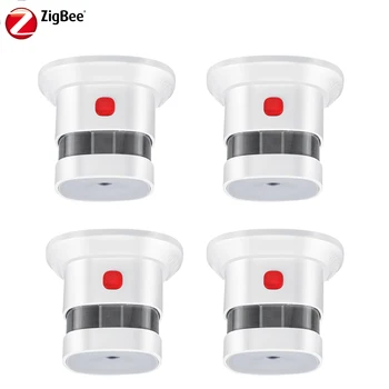 HAOZEE Smart Home Trådløse Zigbee Smart Anti-brand Alarm Røg Sensor røgalarm Power Batteri Drives 4stk/masse