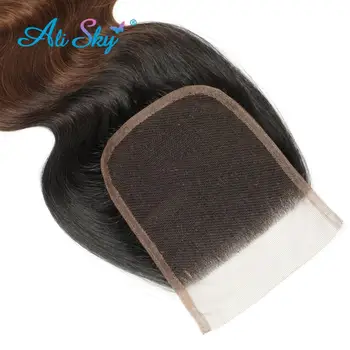 Ali Himlen Ombre Hair 3 Bundter Med Lukning 8-26 1B/4/27 Brasilianske Krop Bølge Bundter Med Lukning Gratis Del Remy Human Hair Weave
