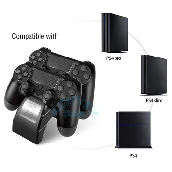 PS4 Pro Slanke Dobbelt Trådløse Controller Oplader&Joystick, Gamepad Hurtig Opladning Dock Stand til Sony PlayStation PS 4 DualShock 4
