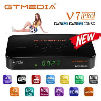 GTMEDIA V7 pro,DVB-S2/S2X+T/T2-Dekoder Satellit-TV-Modtager,støtte H. 265 CA card slot og multi-rum ,WIFI,PK GTMEDIA PLUS V7