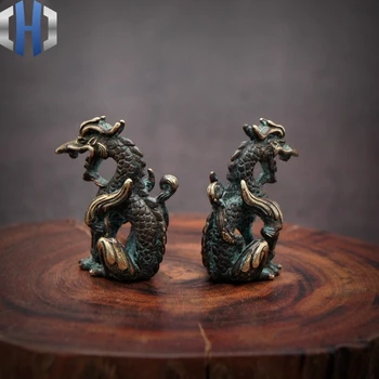 Original Bronze Serien Tang-Dynastiet, der Sidder Dragon EDC Kniv Vedhæng Håndlavet DIY Kniv Perler Overlevelse Paracord Perler