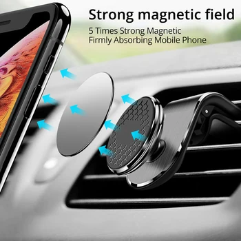 360 Graders Magnetiske Bil, Telefon Holder til iPhone 11 Universal Air Vent Mount Outlet Magnet Navigation, Bil-Beslag Drejelig Stander