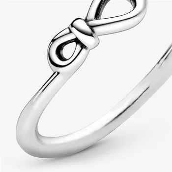 Hot Salg Ægte 925 Sterling Sølv Infinity-Knot Ring For Kvinder Oprindelige 925 Sølv Ringe Mærke Smykker Gave