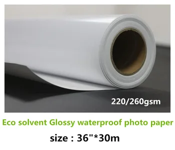 36in Kina Fabrik høj blank eco solvent fotopapir 220/260gsm