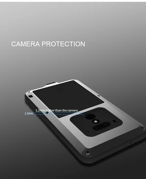 For HTC ONE U12+ HTC A9 Kærlighed Mei Tilfældet For HTC U12 Plus Anti-slået Metal Robust Aluminium Med Hærdet Gorilla Glass Cover