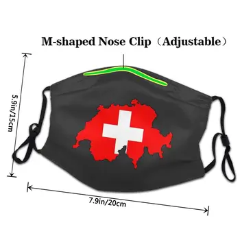 Flag, Kort Schweiz Maske Mænd Ikke-Disponible Ansigtsmaske Støvtæt Beskyttelse Åndedrætsværn Maske