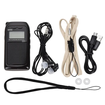 K605 Mini Pocket Radio STEREO FM-AM SW MW Digital Tuning Radio Modtager MP3-Afspiller med Genopladelige batterier Bærbare Radio