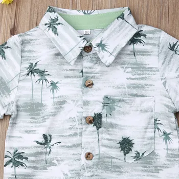 Pudcoco Sommeren Toddler Dreng Tøj Coconut Tree Print-Shirt, Toppe, Korte Bukser 2stk Udstyr Herre Tøj Sommer
