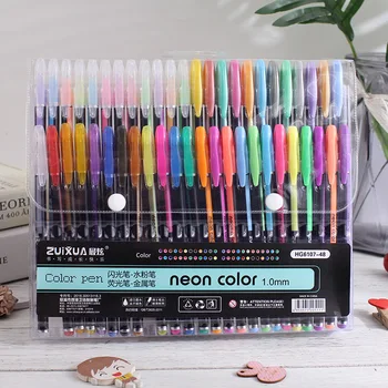 48 Multi-Farve Fluorescerende Pen Sæt Studerende Multi-Farve Flash Pen-Tasten Mark Sende Flere Pen Maleri Farvelægning Farve Blyant
