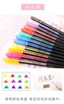 48 Multi-Farve Fluorescerende Pen Sæt Studerende Multi-Farve Flash Pen-Tasten Mark Sende Flere Pen Maleri Farvelægning Farve Blyant