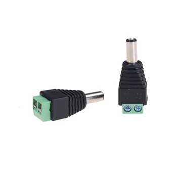 10 Stk 12V DC Power Jack hanstik Adapter-Stik Stik Til CCTV Enkelt Farve LED Lys 2.1 X 5,5 mm