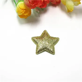 60pcs på 3,5*3,5 cm Shiny Star Polstret Patches Pynt Til Tøj Syning Forsyninger DIY Hår Bue Dekoration