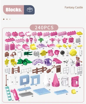 Nye Piger Pink Princess Castle byggesten Mursten Kompatibel med Dele Legetøj For Børn Jul, fødselsdag, gave, pige