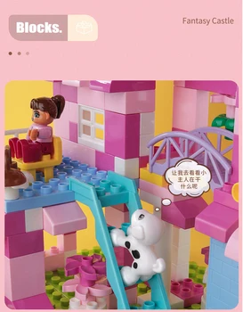 Nye Piger Pink Princess Castle byggesten Mursten Kompatibel med Dele Legetøj For Børn Jul, fødselsdag, gave, pige