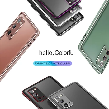 Luksus Metal Bumper til Galaxy Note 20 Ultra Tilfælde, 5G for Samsung Note20 Dobbelt Farve Aluminium Alloy Ramme Tynd Beskyttende Cover