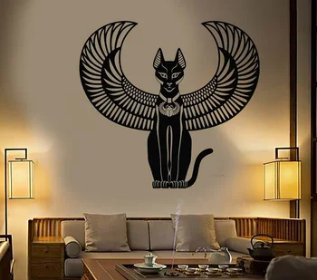 Vinyl væg applique Bastet gamle Egyptiske kat gudinde Ægyptisk kunst klistermærker hjem indretning stue, soveværelse vægoverføringsbilleder 2AJ5