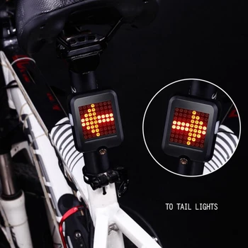 64 LED Cykel Bageste Hale Lys Retning Indikator USB-Opladning, MTB Cykel advarselssignal Lys