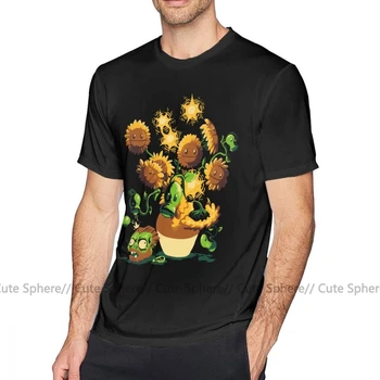 Planter Vs Zombier T-Shirt Solsikker Vs Zombies-T-Shirt Sød Mand Tee Shirt i 100 Bomuld Grundlæggende Grafisk 5x Korte Ærmer t-shirt
