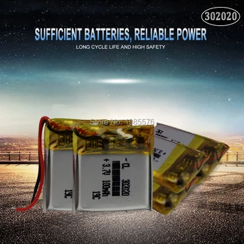 3,7 V 100mAh 20*20*3 mm lithium-ion li-ion-Polymer-batterier 302020 For Fartskriver MP3-GPS Bluetooth-hovedtelefon Genopladeligt Batteri