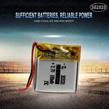 3,7 V 100mAh 20*20*3 mm lithium-ion li-ion-Polymer-batterier 302020 For Fartskriver MP3-GPS Bluetooth-hovedtelefon Genopladeligt Batteri