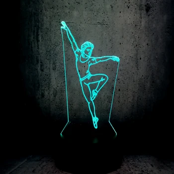 Elegant Danser Man 3D Lampe Nat Lys USB-LED-Belysning Mulitcolor Jul Dekorative luminaria Tabel Soveværelse Armatur