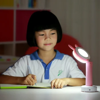 Pet LED bordlampe USB-Opladning, Beskyttelse af Øjne bordlampe Søde Tegnefilm Justerbar Børn, Værelse, Soveværelse Indretning Læsning bordlampe