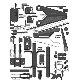 1:1 AMA1 Legetøjs Pistol Model Papir Samlet Pædagogisk Legetøj Byggeri Legetøj Kort Model at Bygge Sæt