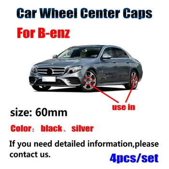 4stk 60mm sort sølv car Wheel center Hub Caps rim Dækker Til Mercedes Benz A B C CLA CLS G M R Tilbehør