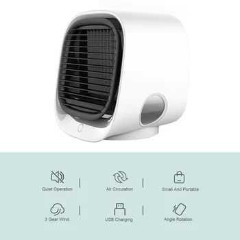Klimaanlægget Køligere Luft Luftfugter Purifier Bærbare Til Hjemmet Værelse Kontor 3 Hastigheder Desktop Stille Ventilator Aircondition